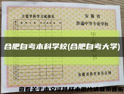 合肥自考本科學校(合肥自考大學)縮略圖