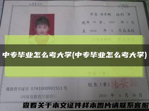 中專畢業怎么考大學(中專畢業怎么考大學)縮略圖