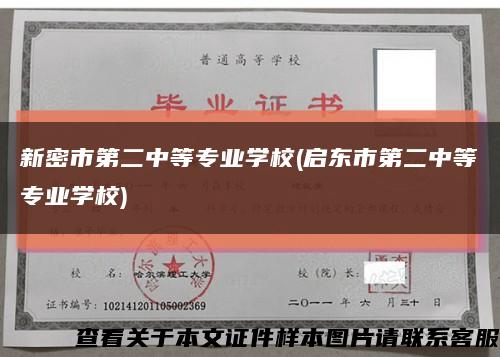新密市第二中等專業學校(啟東市第二中等專業學校)縮略圖