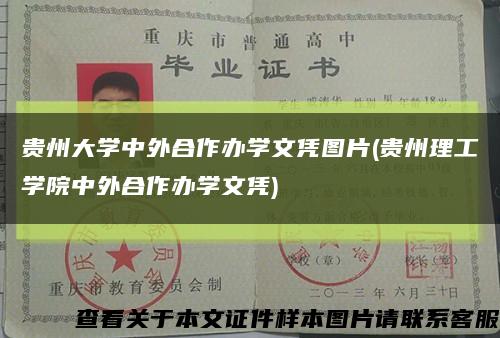 貴州大學中外合作辦學文憑圖片(貴州理工學院中外合作辦學文憑)縮略圖