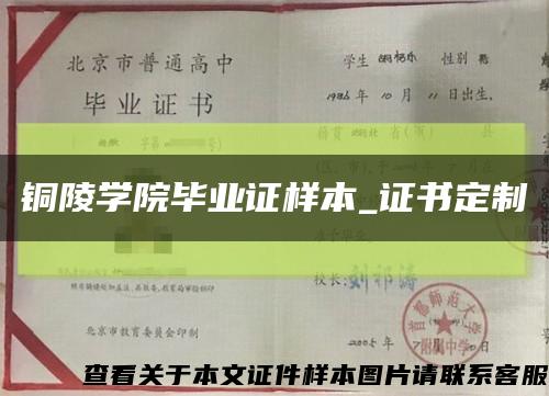 銅陵學院畢業證樣本_證書定制縮略圖