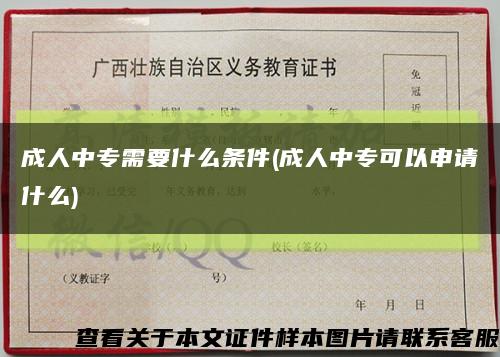 成人中專需要什么條件(成人中?？梢陨暾埵裁?縮略圖