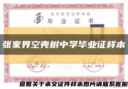 張家界空殼樹中學畢業證樣本縮略圖
