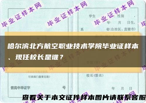 哈爾濱北方航空職業技術學院畢業證樣本、現任校長是誰？縮略圖