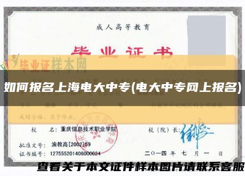 如何報名上海電大中專(電大中專網上報名)縮略圖