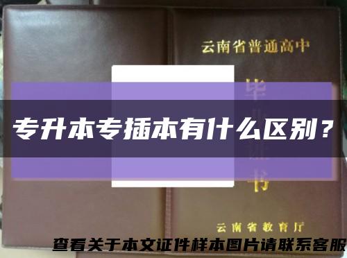 專升本專插本有什么區別？縮略圖