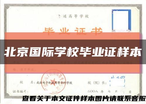 北京國際學校畢業證樣本縮略圖