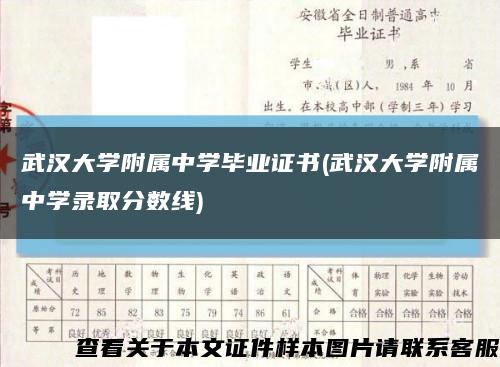 武漢大學附屬中學畢業證書(武漢大學附屬中學錄取分數線)縮略圖