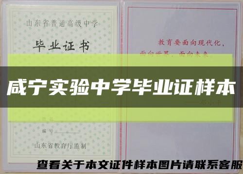咸寧實驗中學畢業證樣本縮略圖