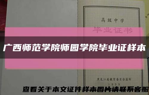廣西師范學院師園學院畢業證樣本縮略圖