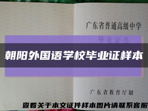 朝陽外國語學校畢業證樣本縮略圖