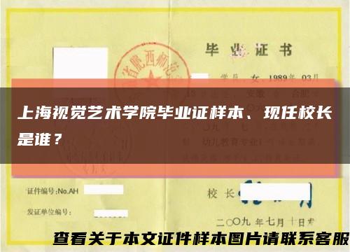 上海視覺藝術學院畢業證樣本、現任校長是誰？縮略圖
