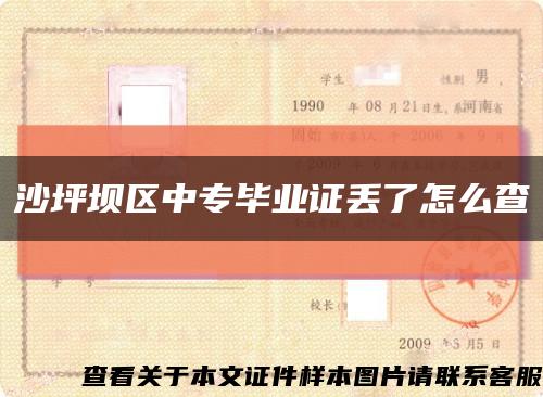 沙坪壩區中專畢業證丟了怎么查縮略圖