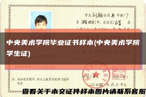 中央美術學院畢業證書樣本(中央美術學院學生證)縮略圖