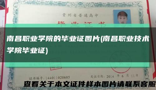 南昌職業學院的畢業證圖片(南昌職業技術學院畢業證)縮略圖