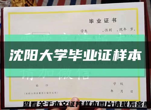 沈陽大學畢業證樣本縮略圖