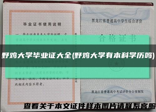 野雞大學畢業證大全(野雞大學有本科學歷嗎)縮略圖