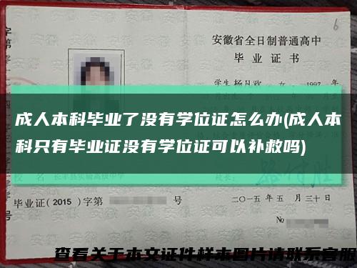 成人本科畢業了沒有學位證怎么辦(成人本科只有畢業證沒有學位證可以補救嗎)縮略圖