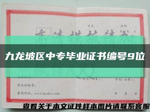 九龍坡區中專畢業證書編號9位縮略圖