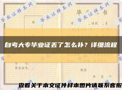 自考大專畢業證丟了怎么補？詳細流程縮略圖