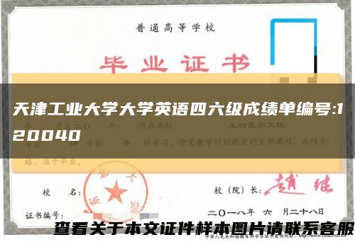 天津工業大學大學英語四六級成績單編號:120040縮略圖
