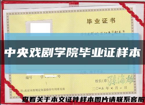 中央戲劇學院畢業證樣本縮略圖