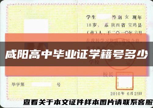 咸陽高中畢業證學籍號多少縮略圖