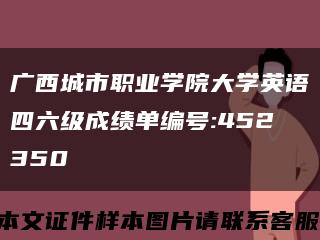 廣西城市職業學院大學英語四六級成績單編號:452350縮略圖