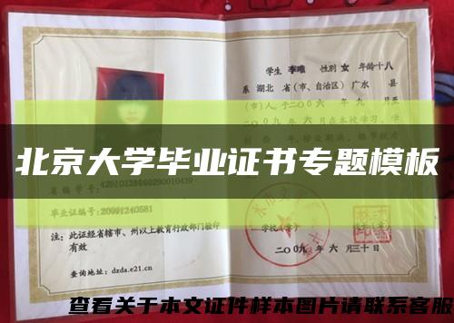 北京大學畢業證書專題模板縮略圖