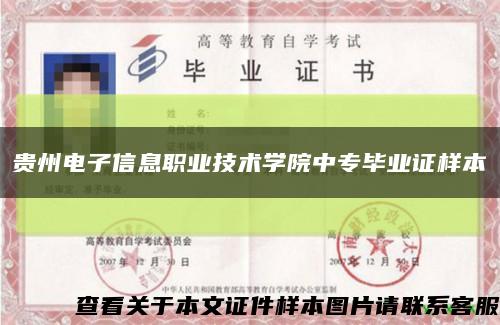 貴州電子信息職業技術學院中專畢業證樣本縮略圖