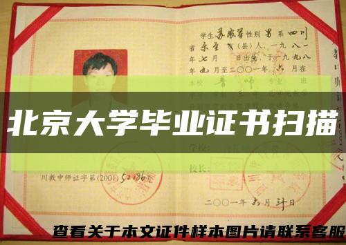 北京大學畢業證書掃描縮略圖