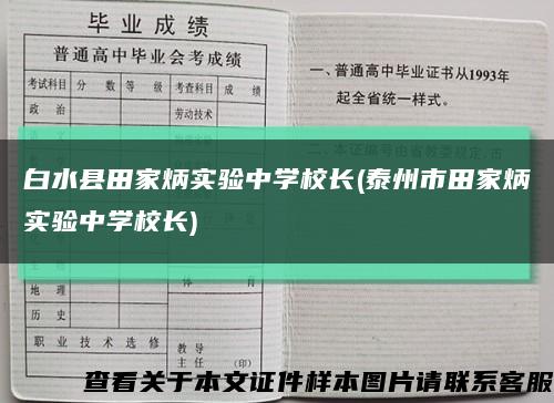 白水縣田家炳實驗中學校長(泰州市田家炳實驗中學校長)縮略圖