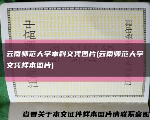 云南師范大學本科文憑圖片(云南師范大學文憑樣本圖片)縮略圖