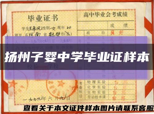 揚州子嬰中學畢業證樣本縮略圖