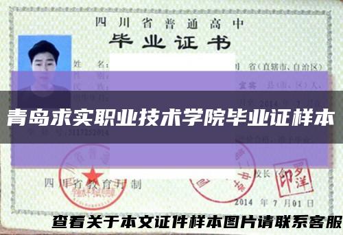 青島求實職業技術學院畢業證樣本縮略圖