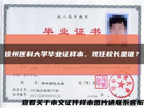 徐州醫科大學畢業證樣本、現任校長是誰？縮略圖