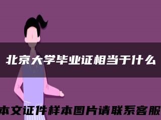 北京大學畢業證相當于什么縮略圖