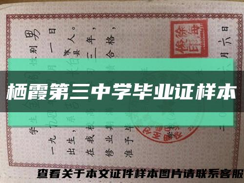 棲霞第三中學畢業證樣本縮略圖