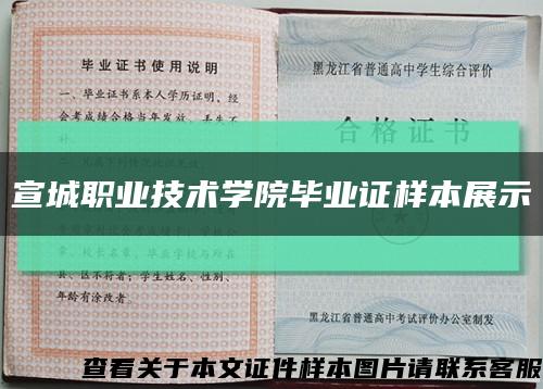 宣城職業技術學院畢業證樣本展示縮略圖