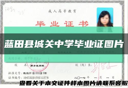 藍田縣城關中學畢業證圖片縮略圖