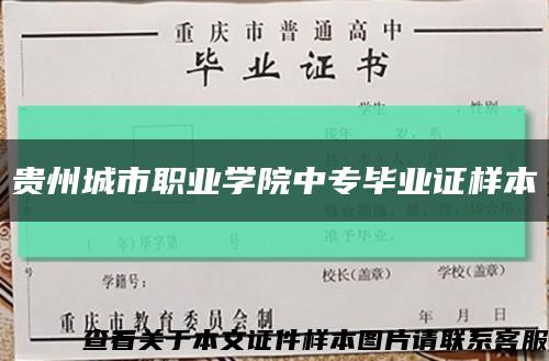 貴州城市職業學院中專畢業證樣本縮略圖