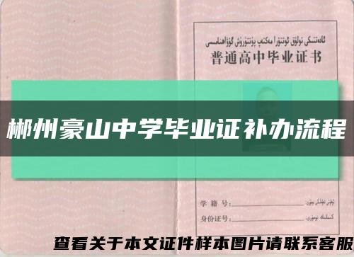 郴州豪山中學畢業證補辦流程縮略圖