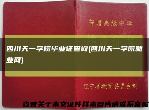 四川天一學院畢業證查詢(四川天一學院就業網)縮略圖