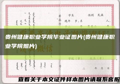 貴州健康職業學院畢業證圖片(貴州健康職業學院照片)縮略圖