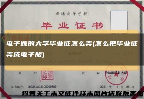 電子版的大學畢業證怎么弄(怎么把畢業證弄成電子版)縮略圖