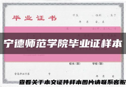 寧德師范學院畢業證樣本縮略圖