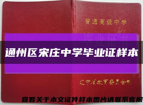 通州區宋莊中學畢業證樣本縮略圖