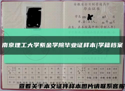 南京理工大學紫金學院畢業證樣本|學籍檔案縮略圖