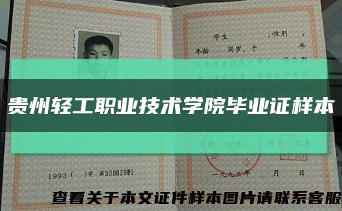 貴州輕工職業技術學院畢業證樣本縮略圖