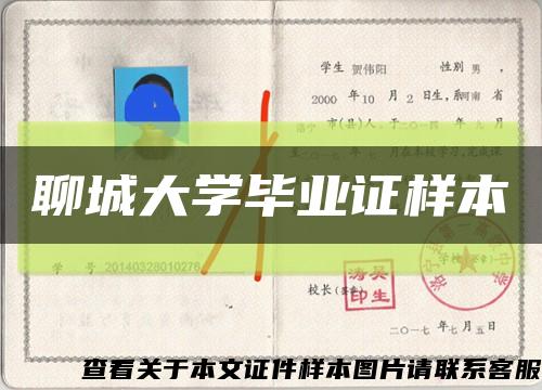 聊城大學畢業證樣本縮略圖